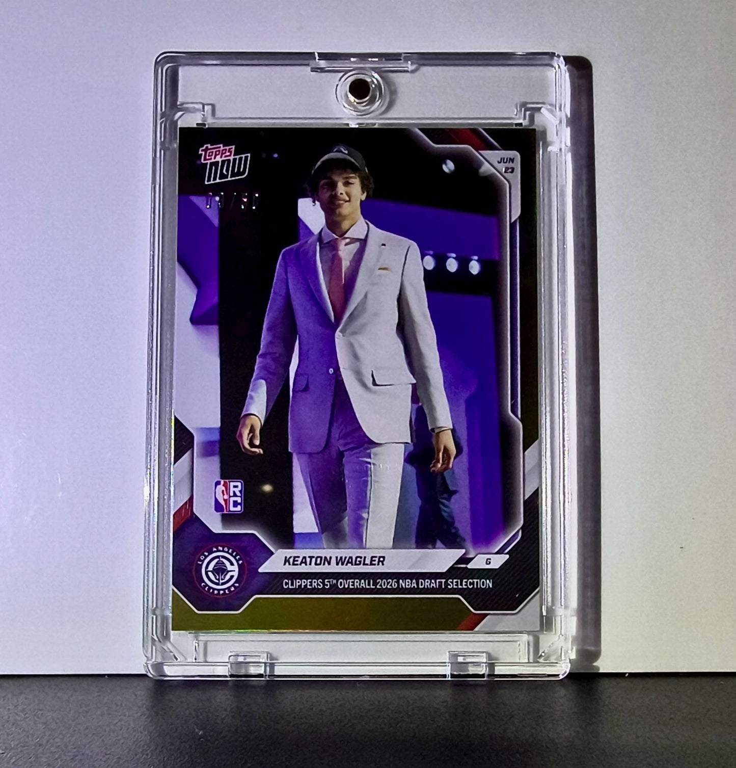Keaton Wagler Rookie 2026-27 Topps NBA Draft Night KWAG Gold Foil 03/50 Clippers