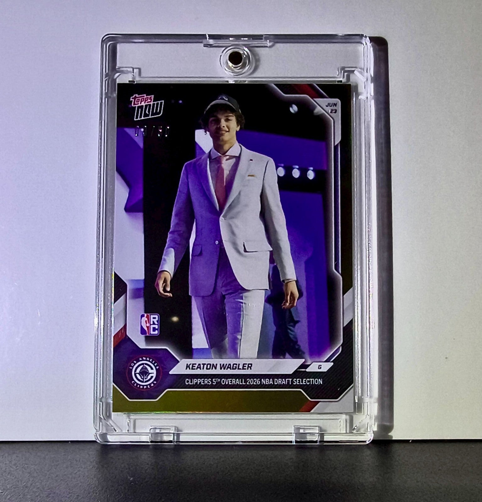 Keaton Wagler Rookie 2026-27 Topps NBA Draft Night KWAG Gold Foil 03/50 Clippers