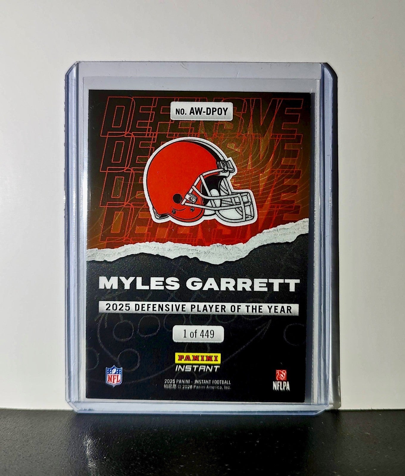 Myles Garrett 2025 Panini NFL Defensive Player of the Year Card Browns 1 of 449