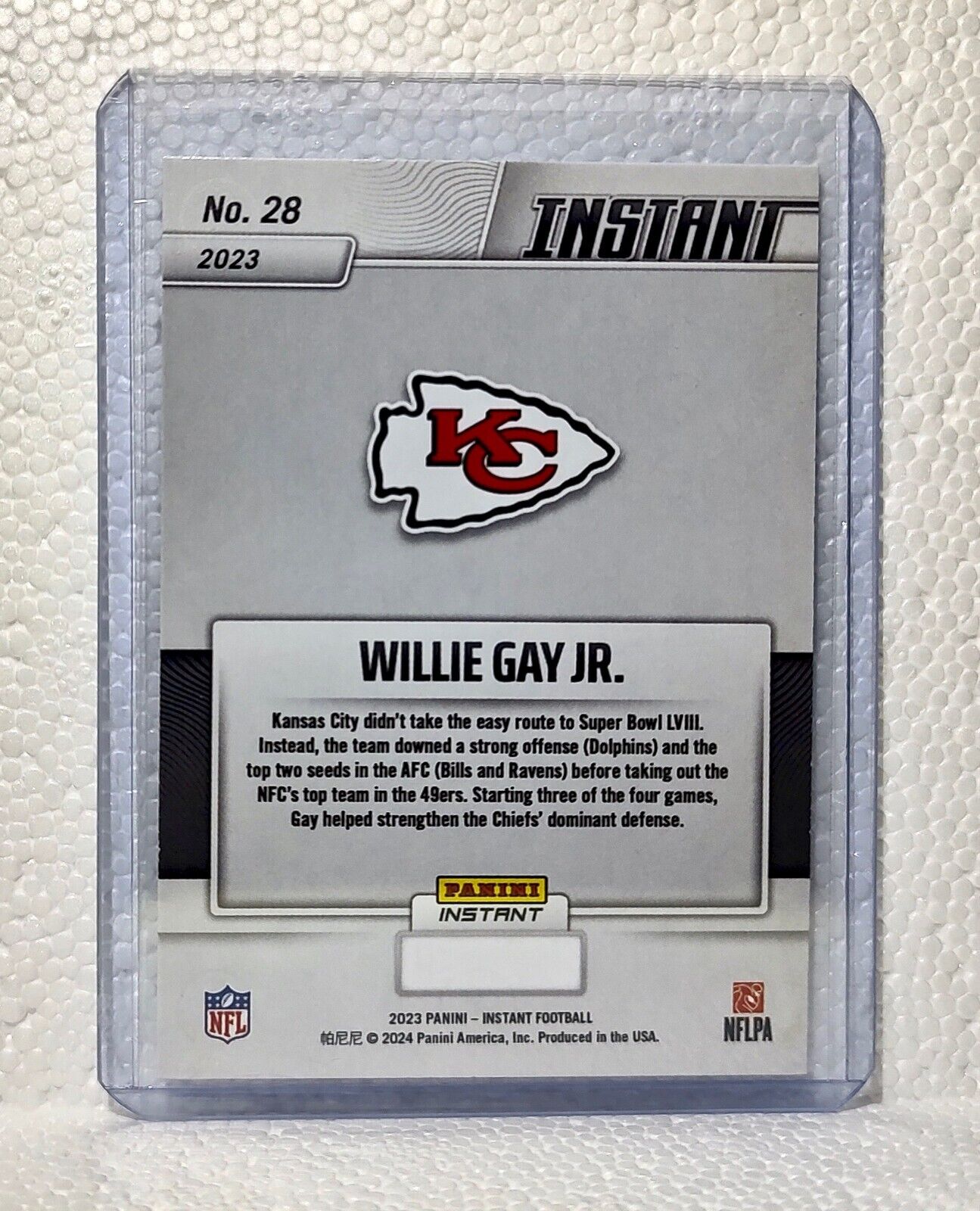 Willie Gay Jr. 2023 Panini NFL Superbowl Champions #28 Card Kansas City Chiefs