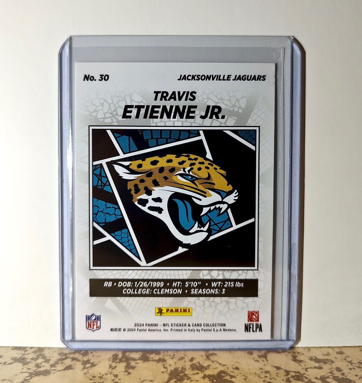 Travis Etienne Jr. 2024 Panini NFL #30 Sticker Card Jacksonville Jaguars