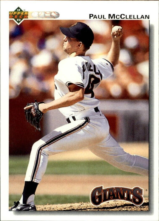 Paul McClellan 1992 Upper Deck MLB #563 Baseball Card San Francisco Giants