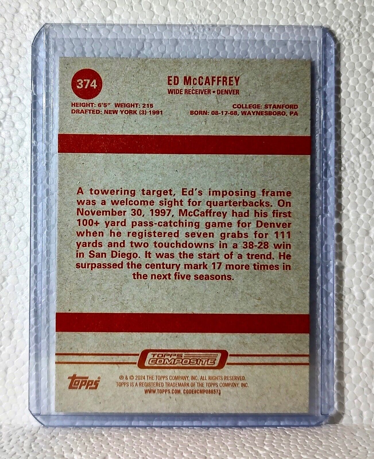 Ed McCaffrey 2023 Topps NFL #374 Composite Football Card Denver Broncos