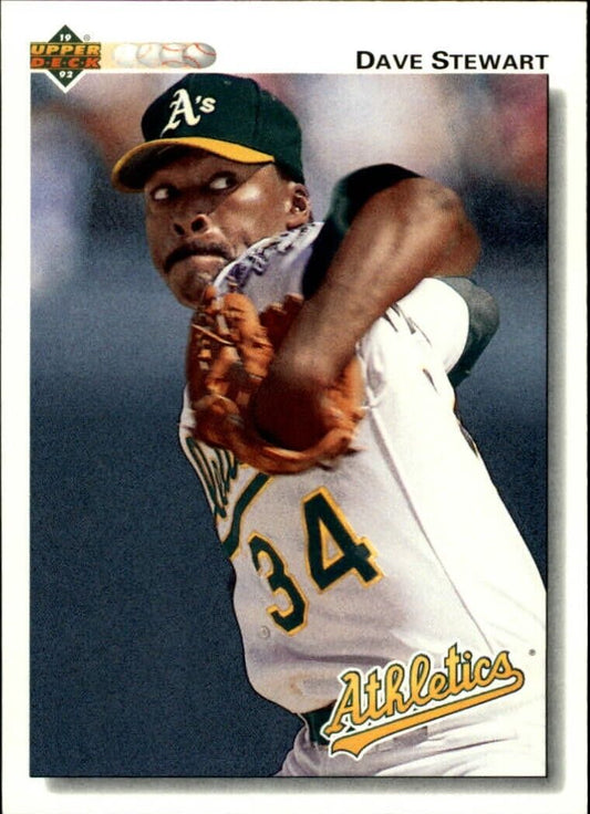 Dave Stewart 1992 Upper Deck MLB #547 Baseball Card Oakland Athletics