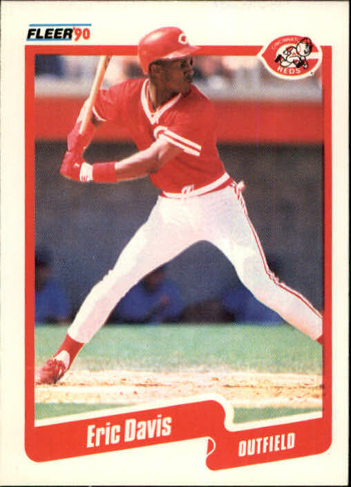 1990 Eric Davis Fleer Baseball Card #417