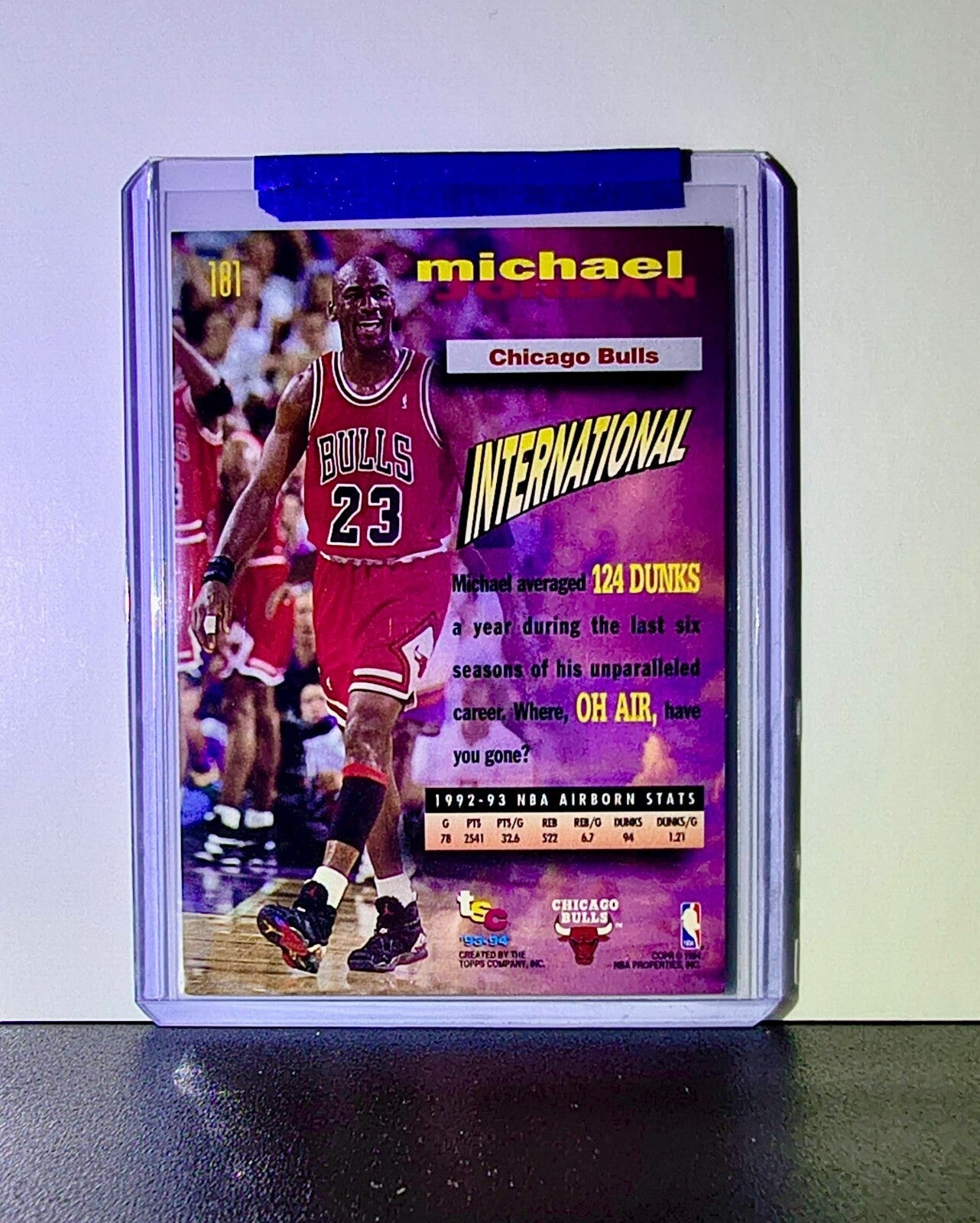 Michael Jordan 1993-94 Stadium Club #181 Basketball Card Chicago Bulls