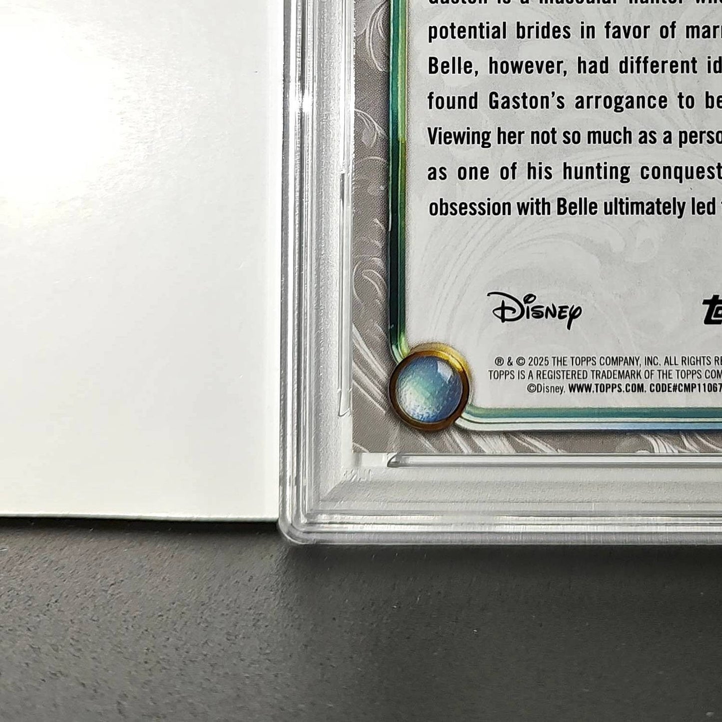 Gaston 2025 Topps Disney #45 Winter Variant Card Beauty and the Beast PSA 8