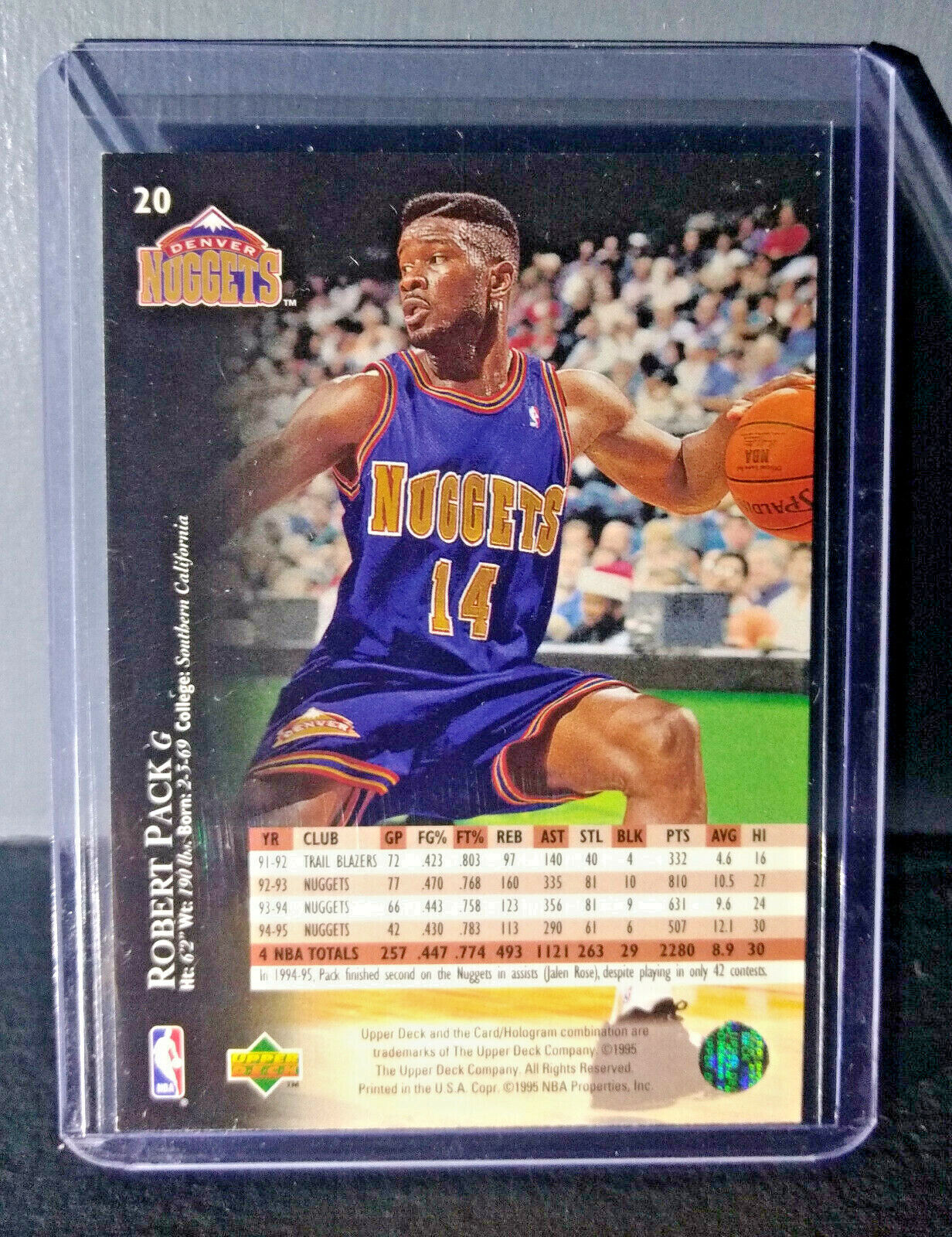 1995-96 Upper Deck Robert Pack #20 Basketball Card