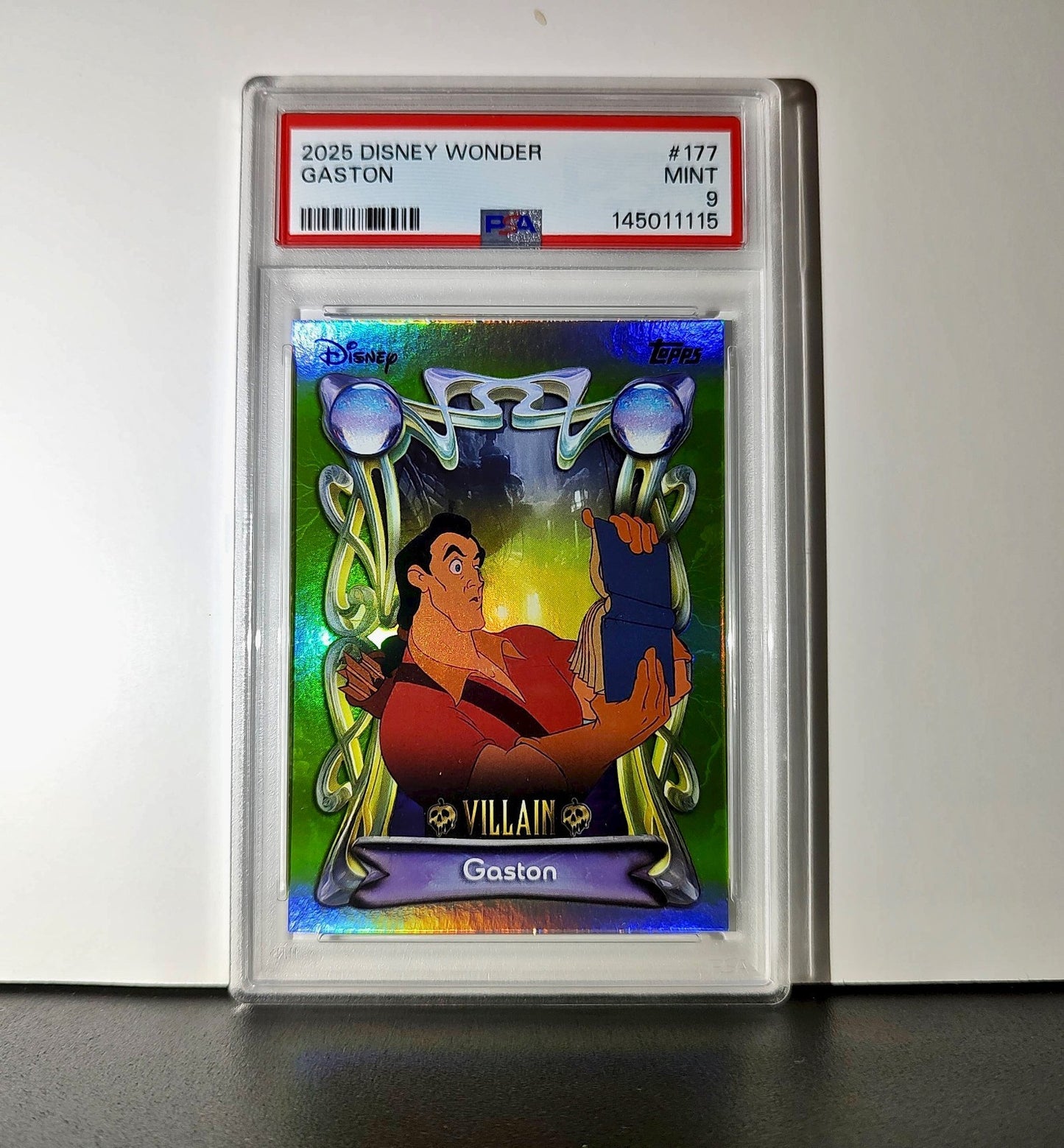 Gaston 2025 Topps Disney Wonder #177 Card Beauty and the Beast PSA 9 MT