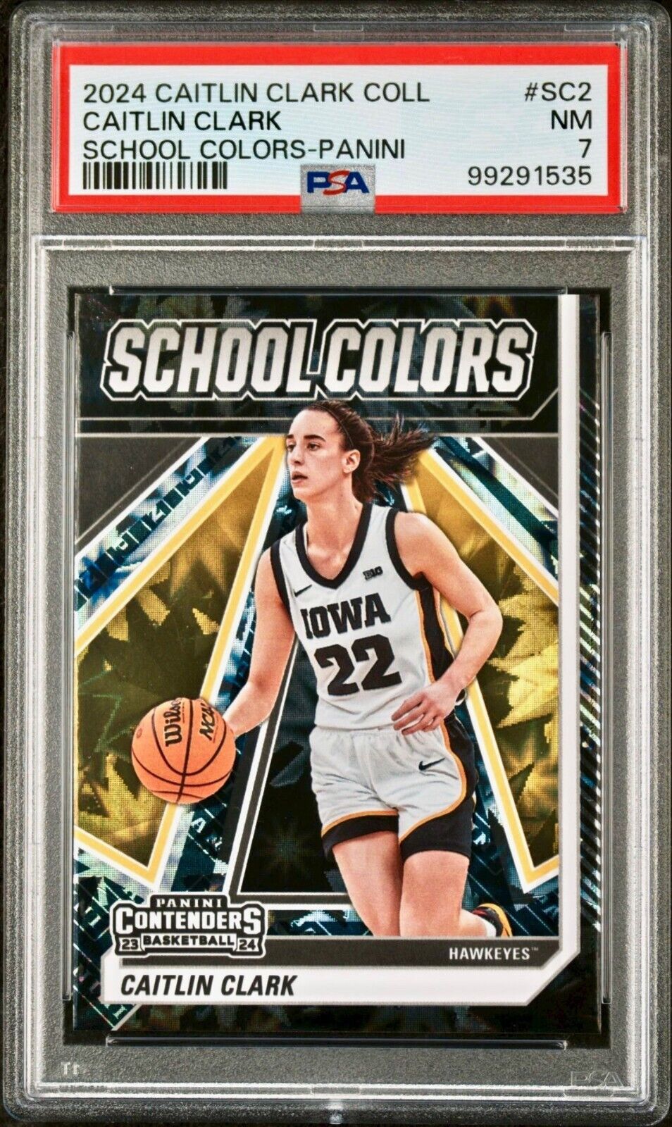 Caitlin Clark 2024 Panini College Contenders School Colors #SC2 PSA 7 NM