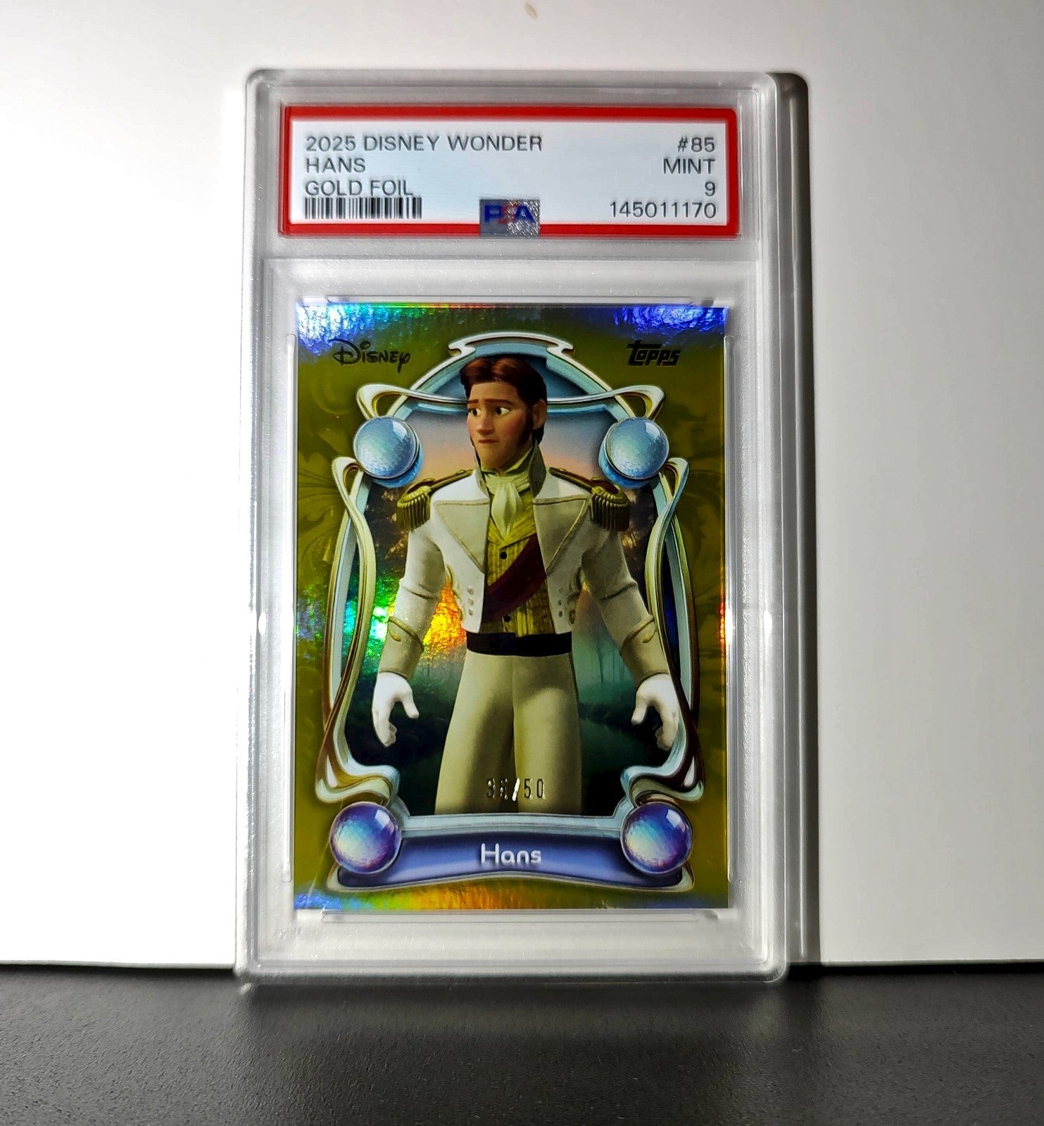Hans 2025 Topps Disney Wonder #85 Winter Variant Card Frozen PSA 9