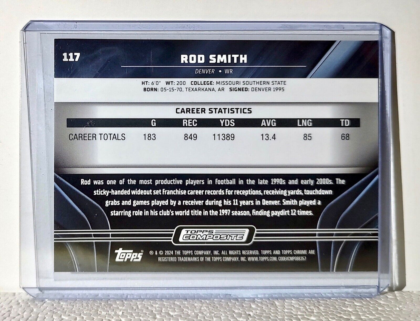 Rod Smith 2023 Topps Chrome Black NFL #117 Football Card Denver Broncos