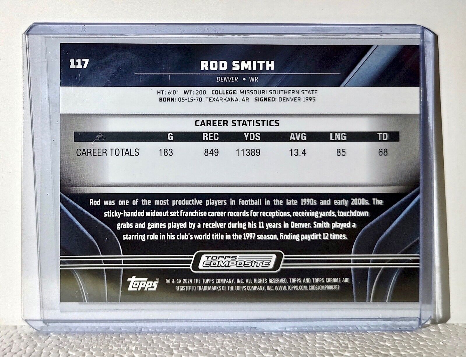 Rod Smith 2023 Topps Chrome Black NFL #117 Football Card Denver Broncos