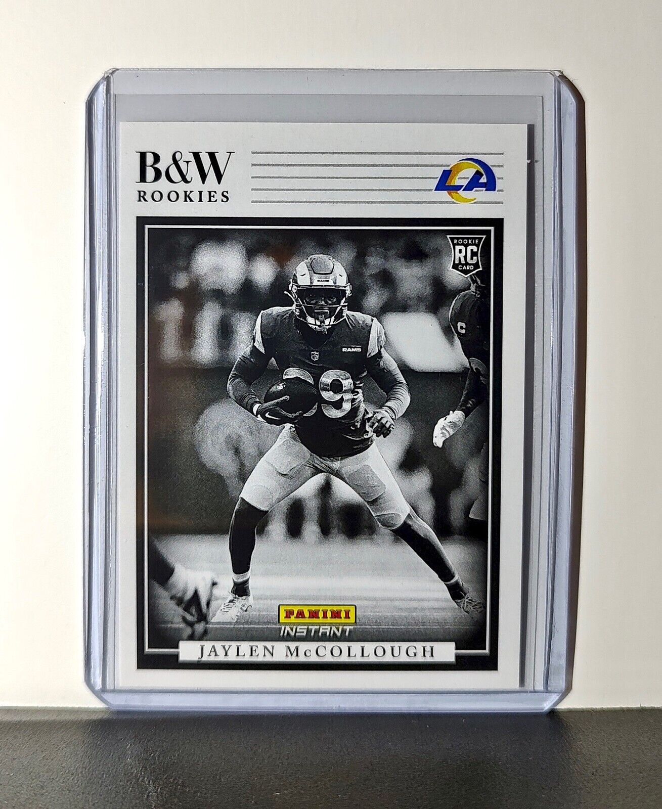 Jaylen McCollough 2024 Panini NFL #38 Black & White Rookies Card Rams 1 of 680