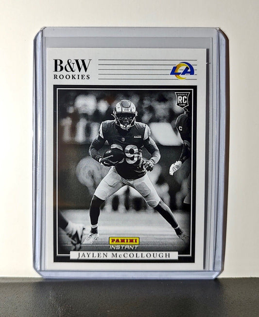 Jaylen McCollough 2024 Panini NFL #38 Black & White Rookies Card Rams 1 of 680