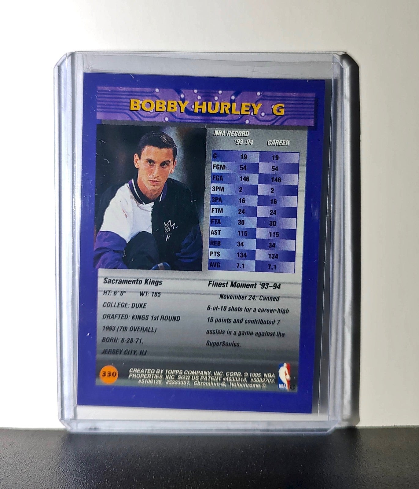 Bobby Hurley 1994-95 Topps Finest #330 Basketball Card
