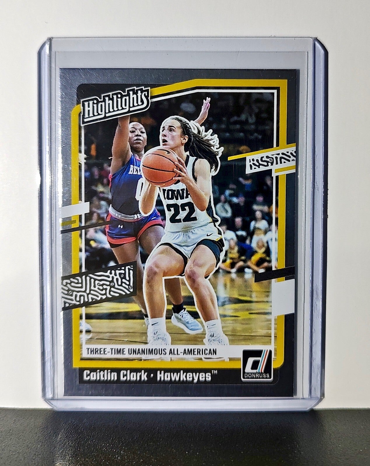 Caitlin Clark 2024 Silver Foil Panini Donruss Highlights #H12 Card Iowa Hawkeyes