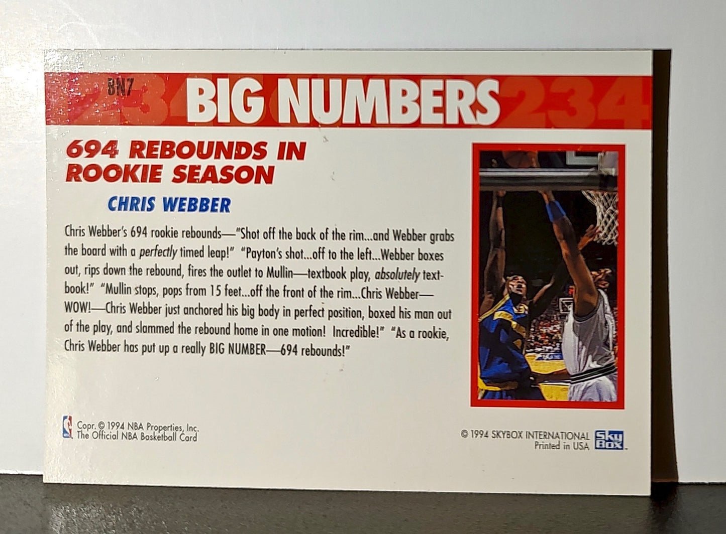 1994-95 Skybox NBA Hoops Big Numbers Cards Set of 12 with Acrylic Display