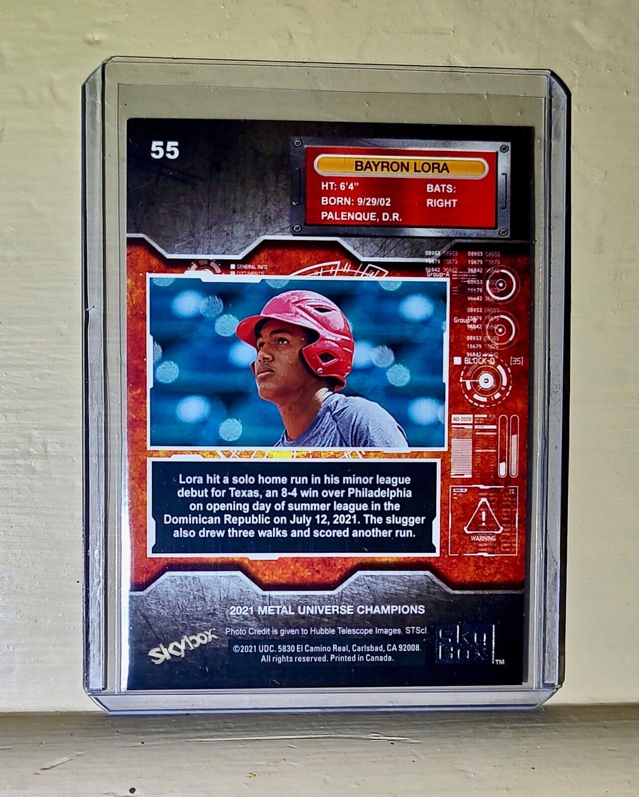 2021 Bayron Lora Skybox Metal Universe Champions #94 Baseball Card