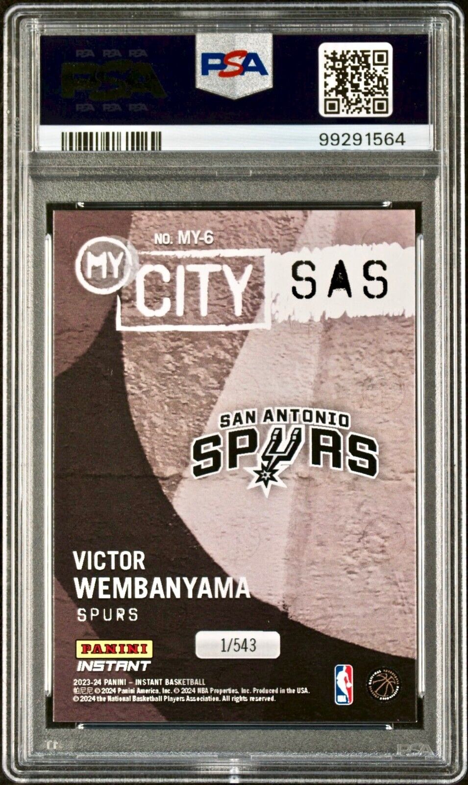 Victor Wembanyama 2023 Panini MyCity Rookie NBA #MY-6 Card PSA 9 Mint