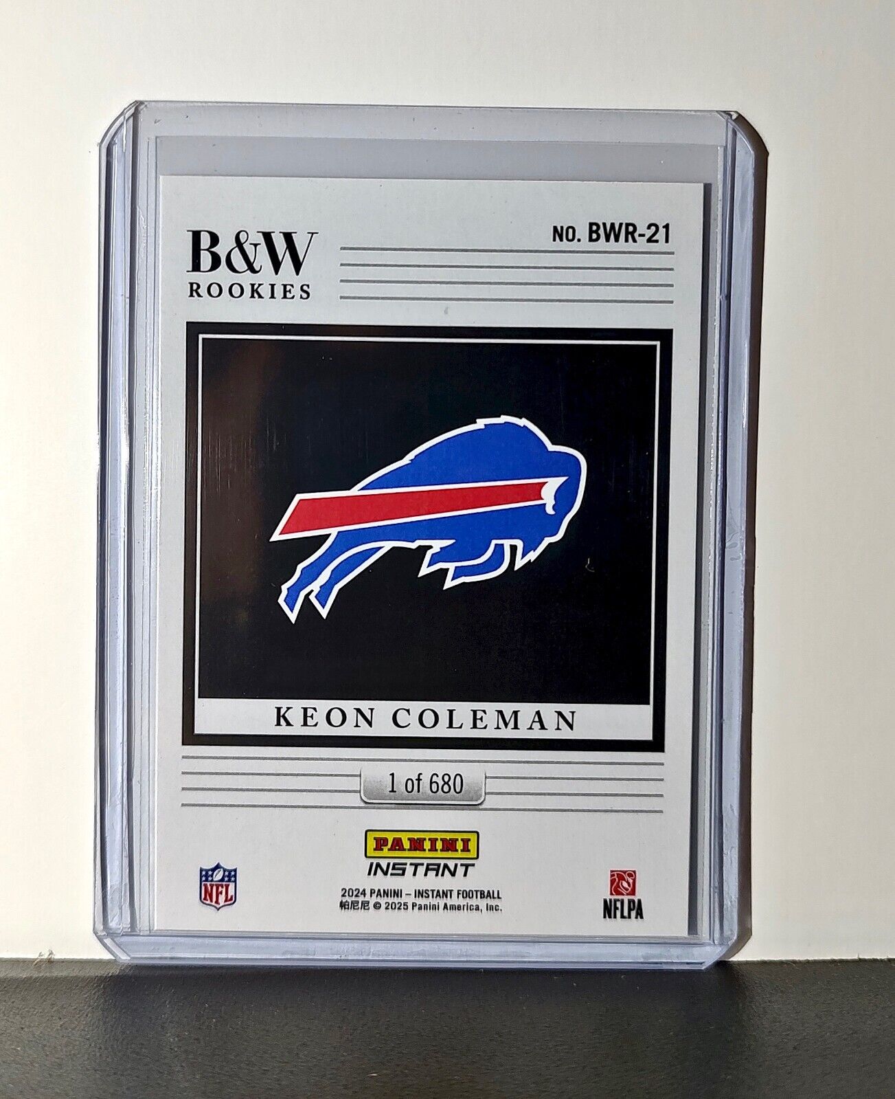 Keon Coleman 2024 Panini NFL #21 Black & White Rookies Card Bills 1 of 680