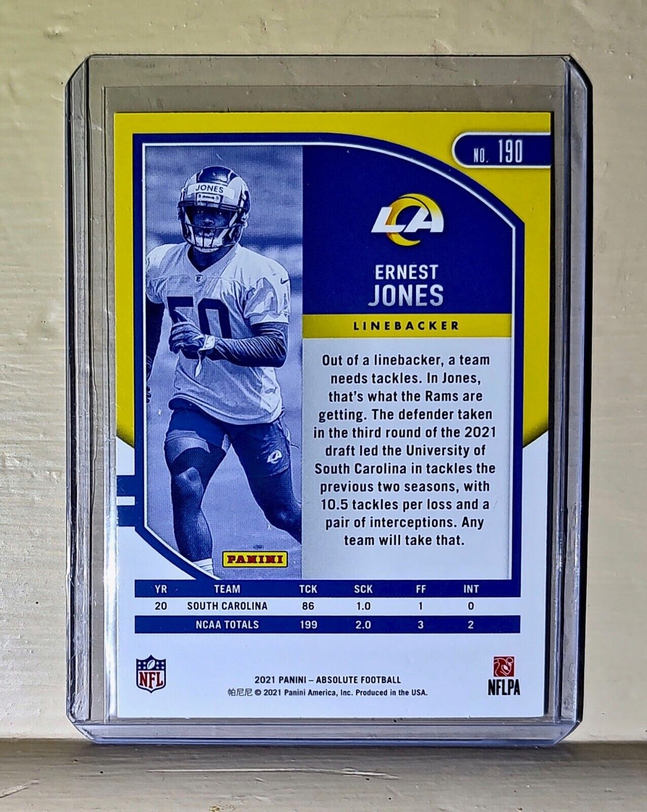 Ernest Jones 2021 Panini NFL Absolute Football #190 Rookie Card Chargers