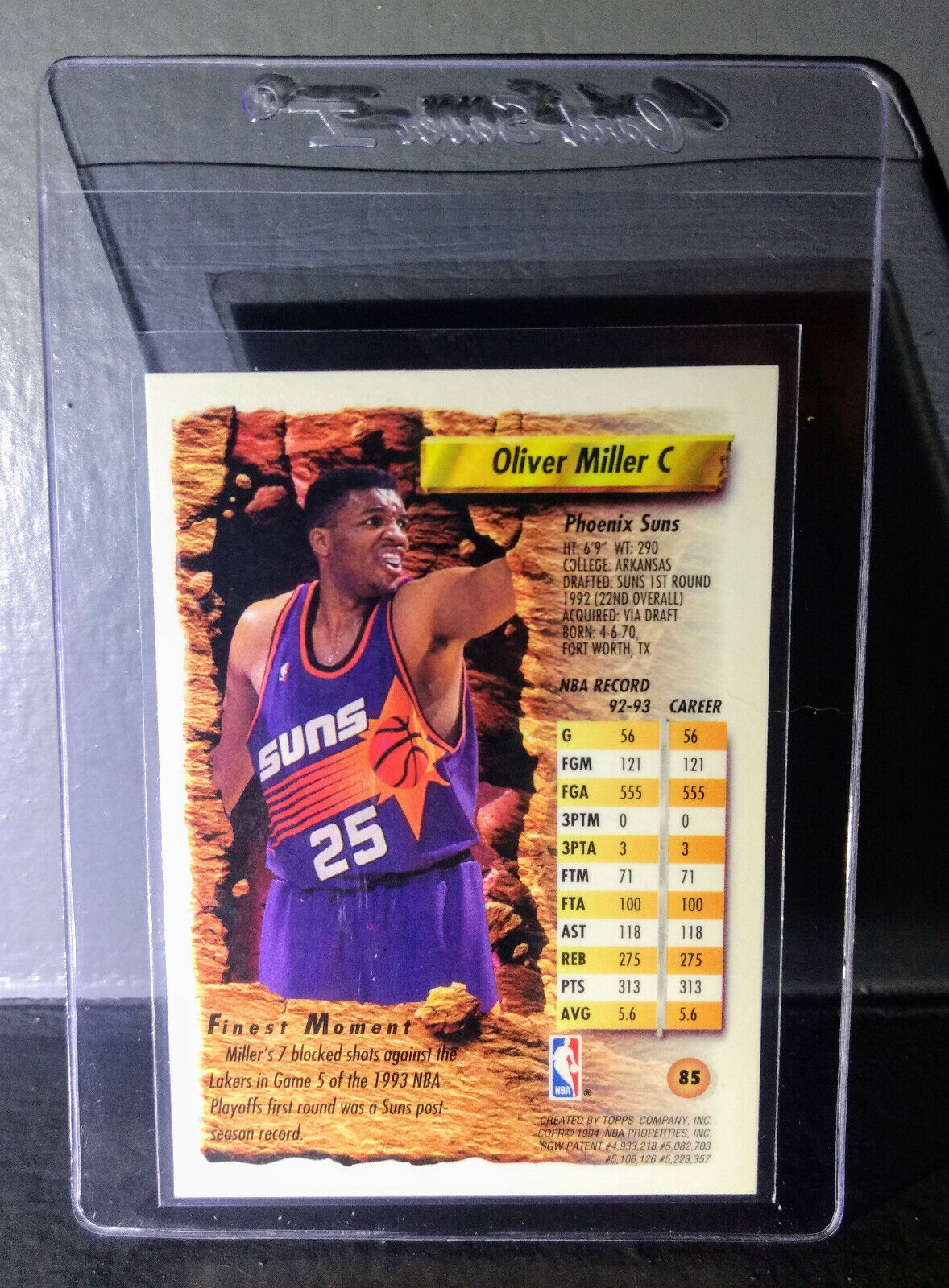 1993-94 Topps Finest Oliver Miller #85 Basketball Card