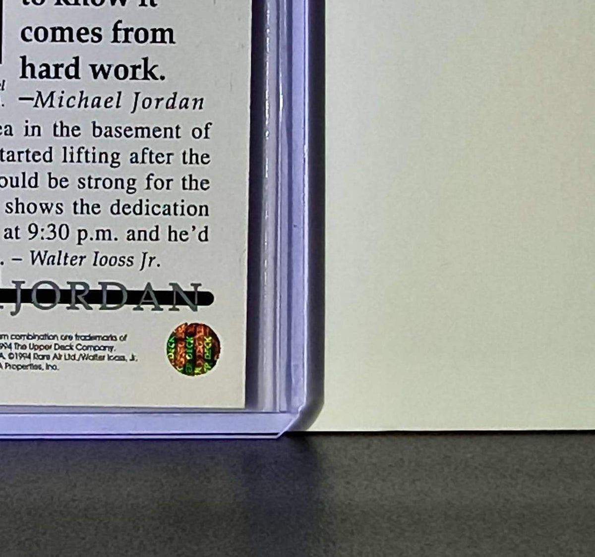 Michael Jordan 1994 Upper Deck Rare Air MJ Decade of Dominance Card Bulls
