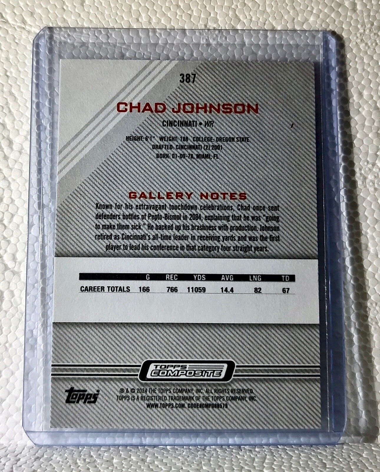 Chad Johnson 2023 Topps Gallery NFL #387 Football Card Cincinnati Bengals