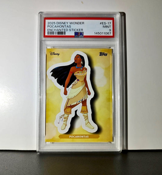 Pocahontas 2025 Topps Disney #ES-17 Enchanted Sticker Card Pocahontas PSA 9