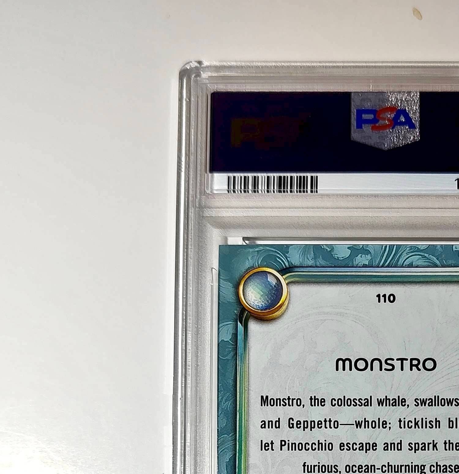 Monstro 2025 Topps Disney Wonder #110 Diamond Card Pinocchio PSA 8