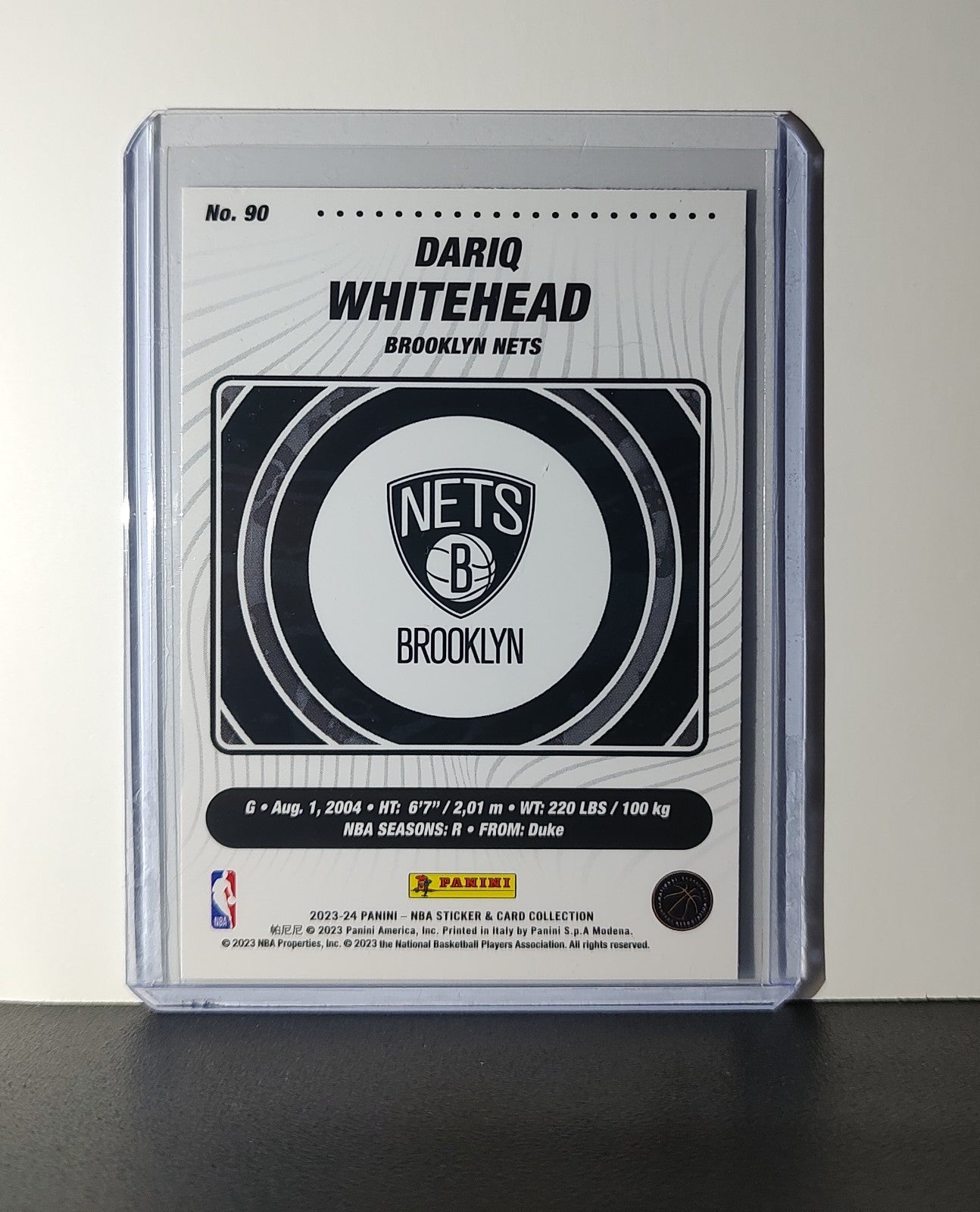 Dariq Whitehead Rookie 2023-24 Panini NBA Sticker Foil Card #90 Brooklyn Nets