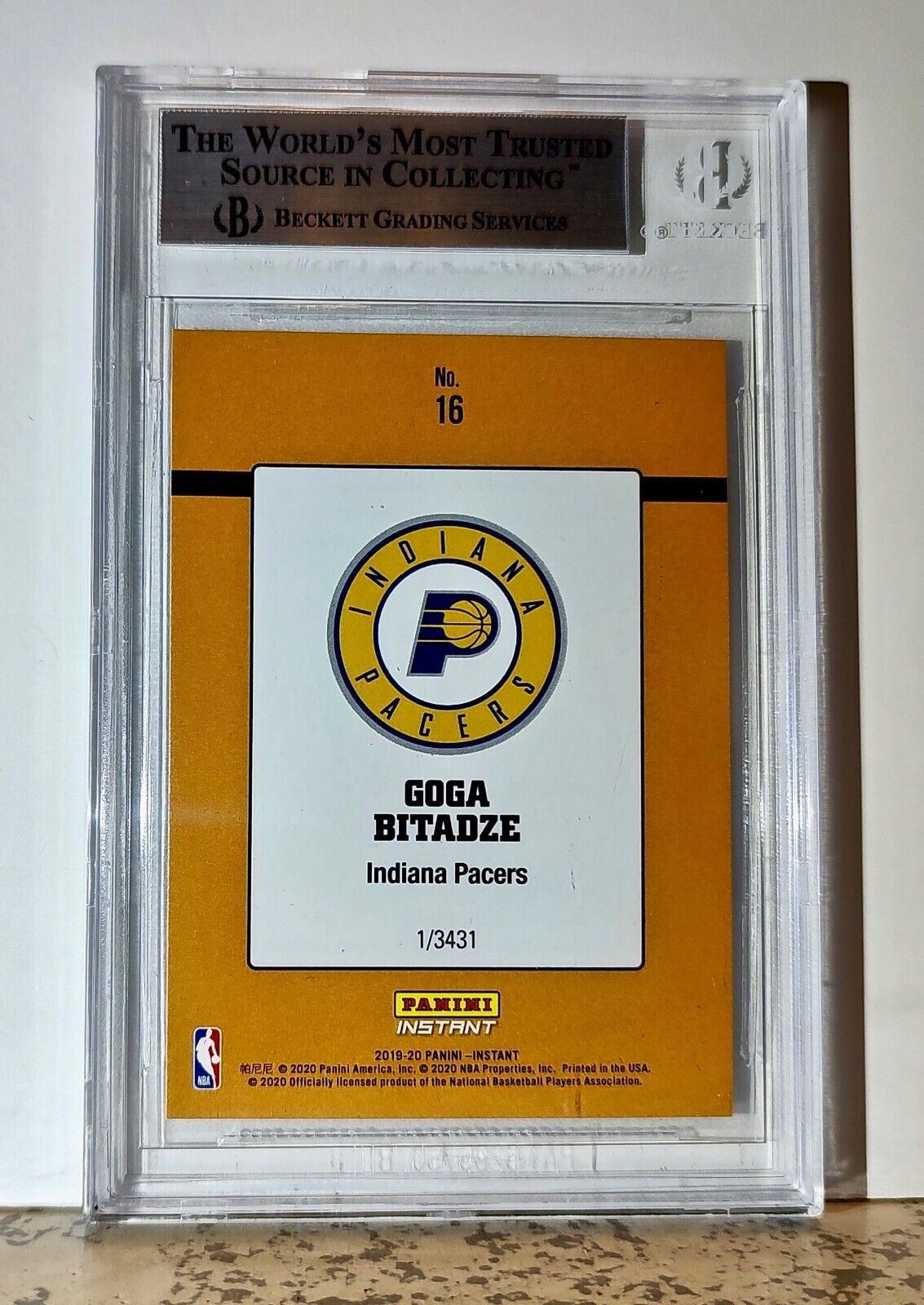 Goga Bitadze 2019-20 Panini NBA #16 1989 Rated Rookies 1/3431 BGS 9 Mint Pacers