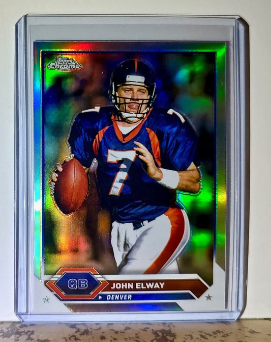 John Elway 2023 Topps Chrome Refractor NFL #7 Football Card Denver Broncos