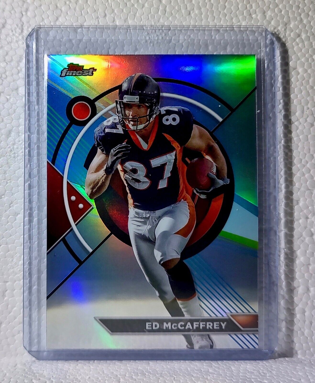 Ed McCaffrey 2023 Topps Finest Refractor NFL #181 Football Card Denver Broncos