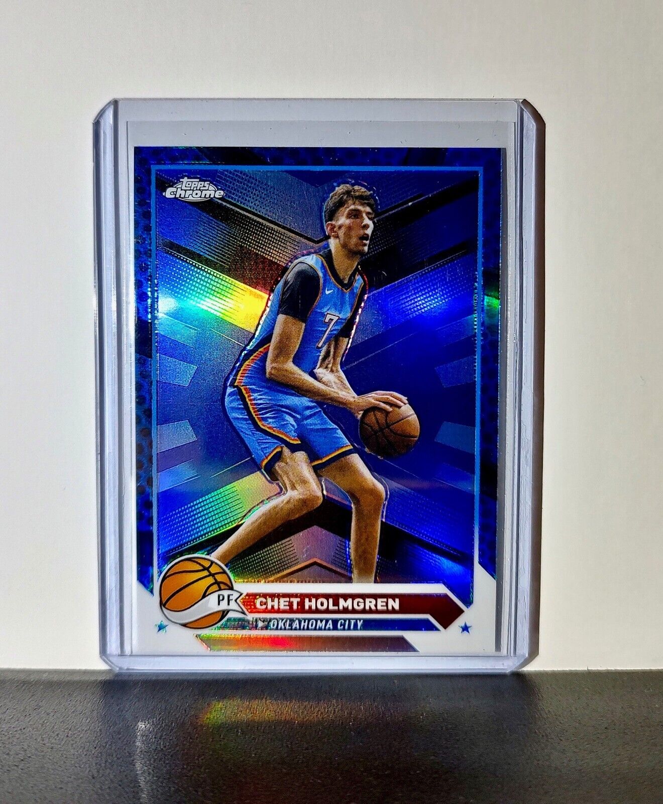 Chet Holmgren 2023-24 Topps Chrome NBA #196 Blue Refractor Card OC Thunder