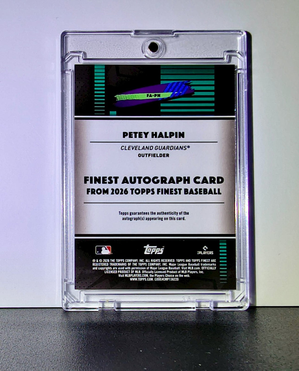 Petey Halpin Rookie 2026 MLB Topps Finest #FA-PH Auto Baseball Card Guardians