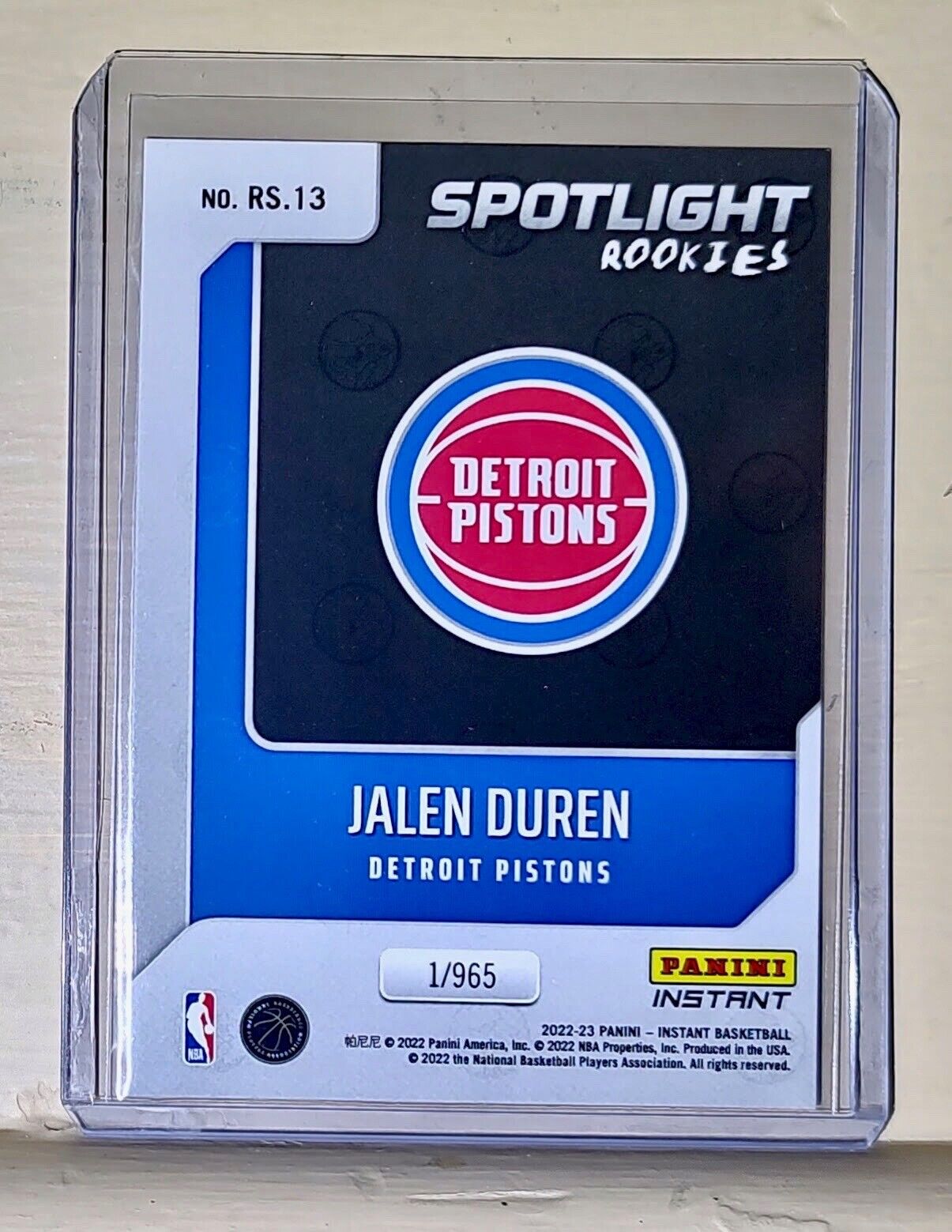 Jalen Duren 2022-23 Panini NBA #13 Spotlight Rookies Card 1/965