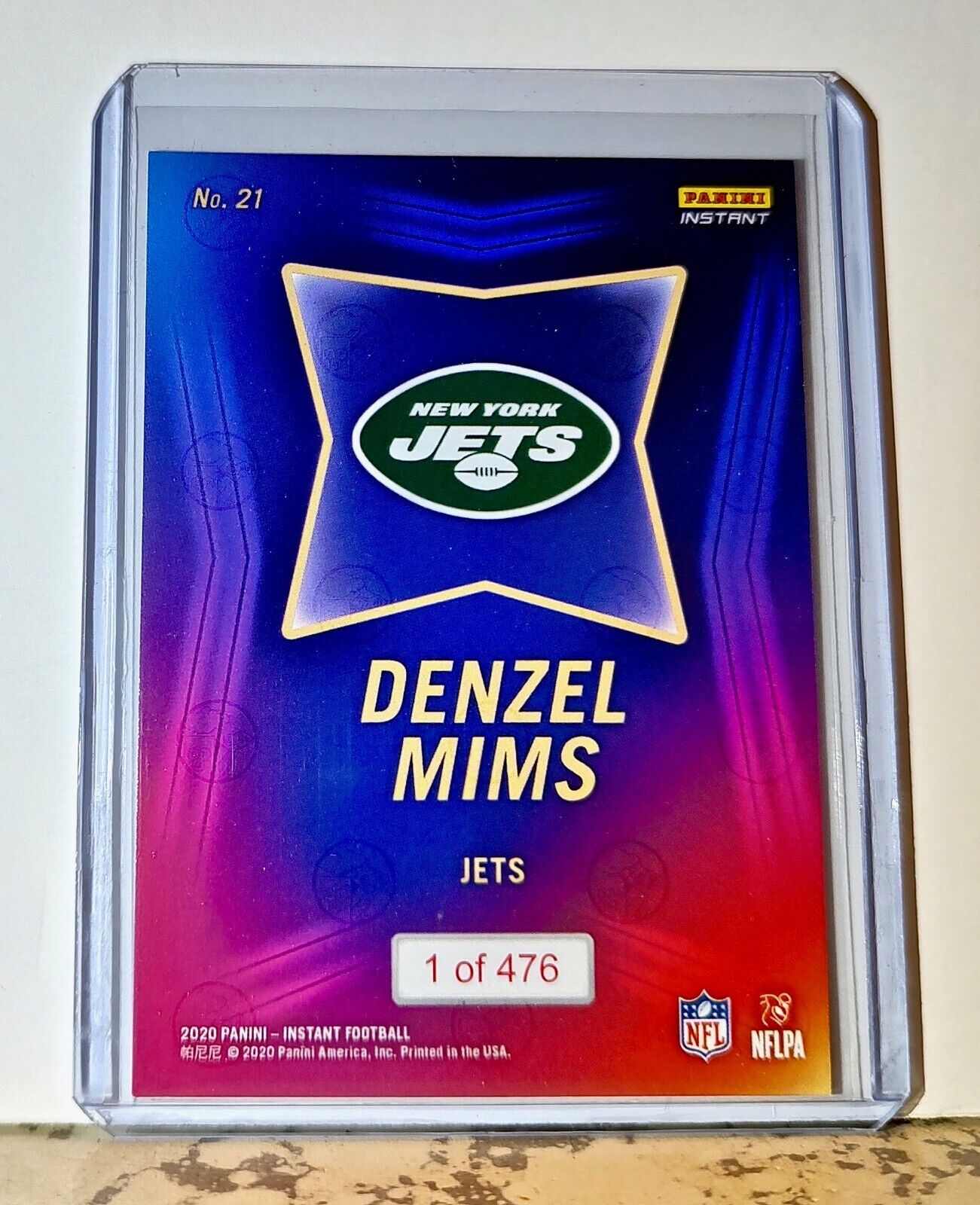 Denzel Mims 2020 NFL Draft Night NFL #21 Football Card Jets 1 of 476