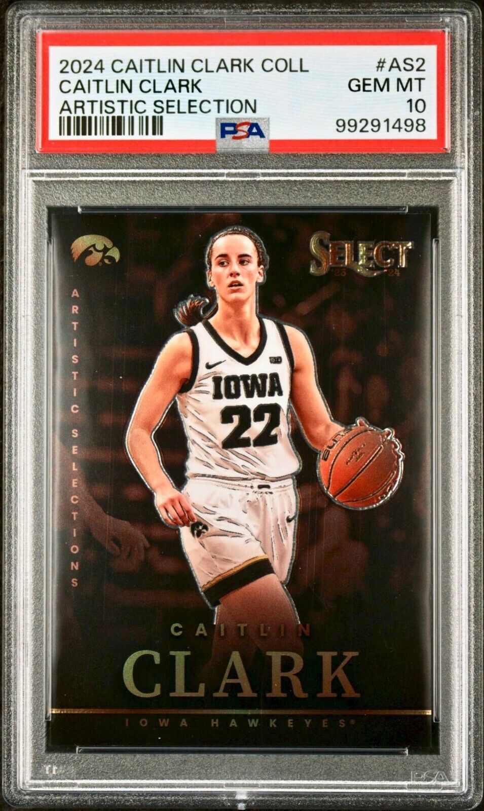 Caitlin Clark 2024 Panini Select Artistic Collections #AS2 Card PSA 10 Gem Mint