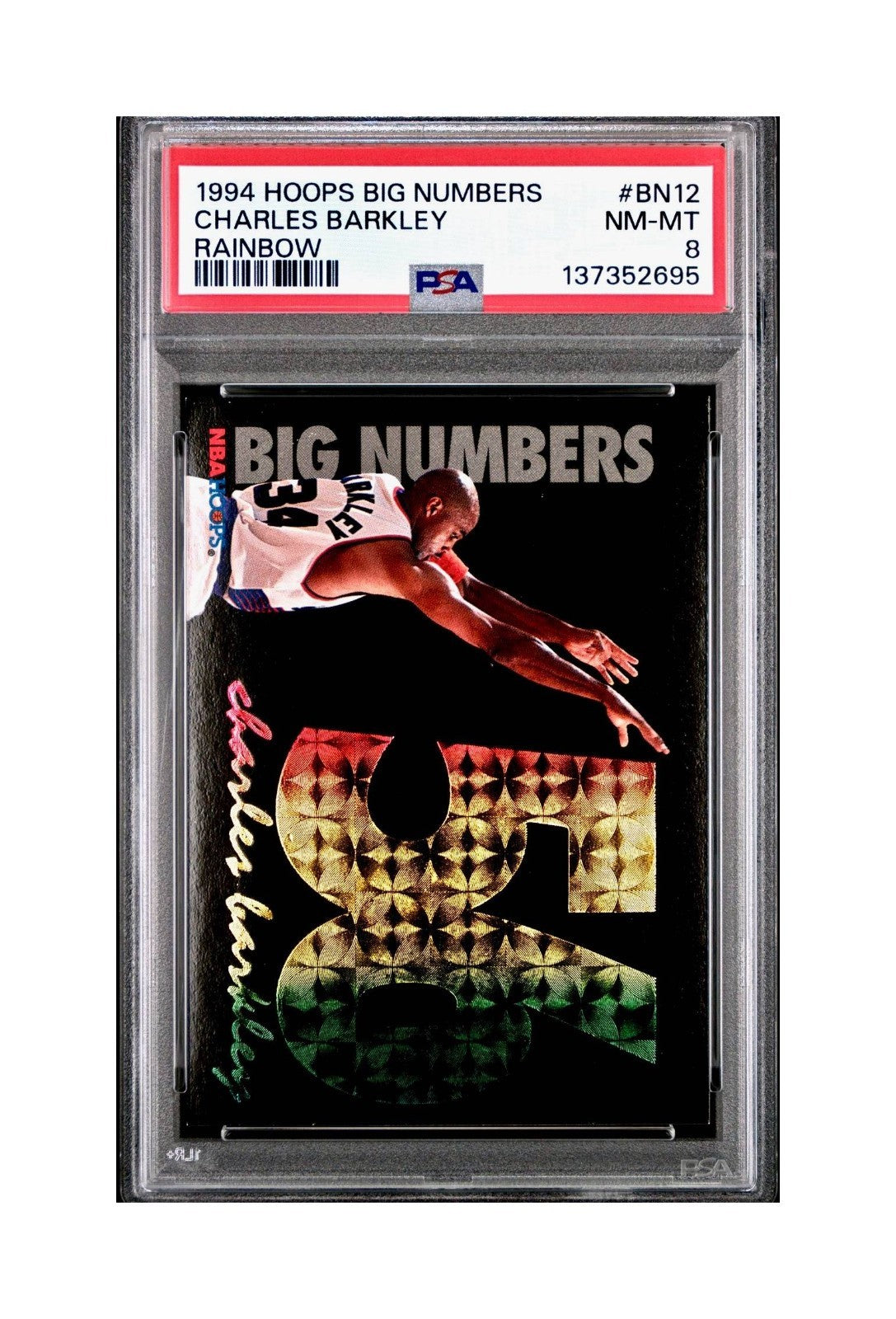 Charles Barkley 1994 NBA Hoops Big Numbers #BN12 Rainbow PSA 8 NM-MT