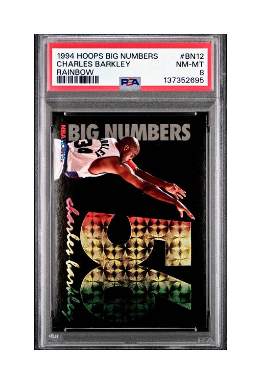 Charles Barkley 1994 NBA Hoops Big Numbers #BN12 Rainbow PSA 8 NM-MT