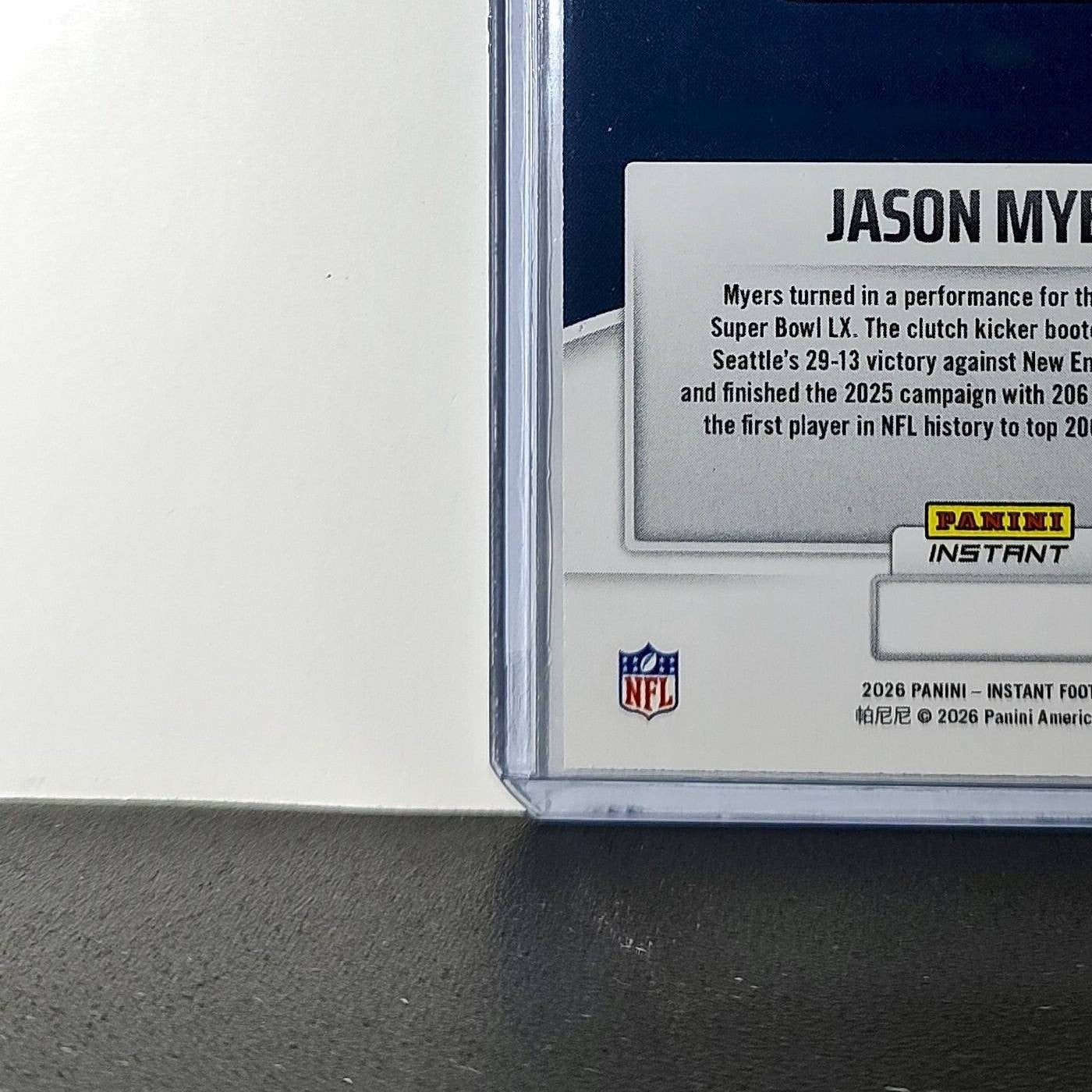 Jason Myers 2026 Panini NFL Super Bowl LIX Champions #32 Card Seattle Seahawks