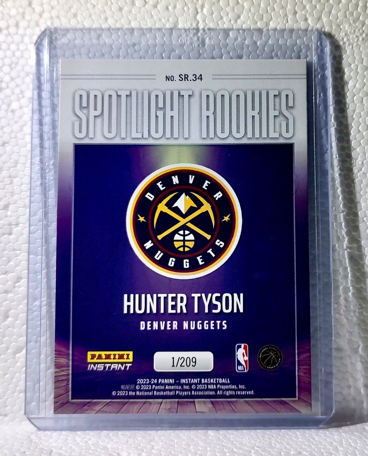 Hunter Tyson 2023-24 Panini #34 NBA Spotlight Rookies Basketball Card 1/209