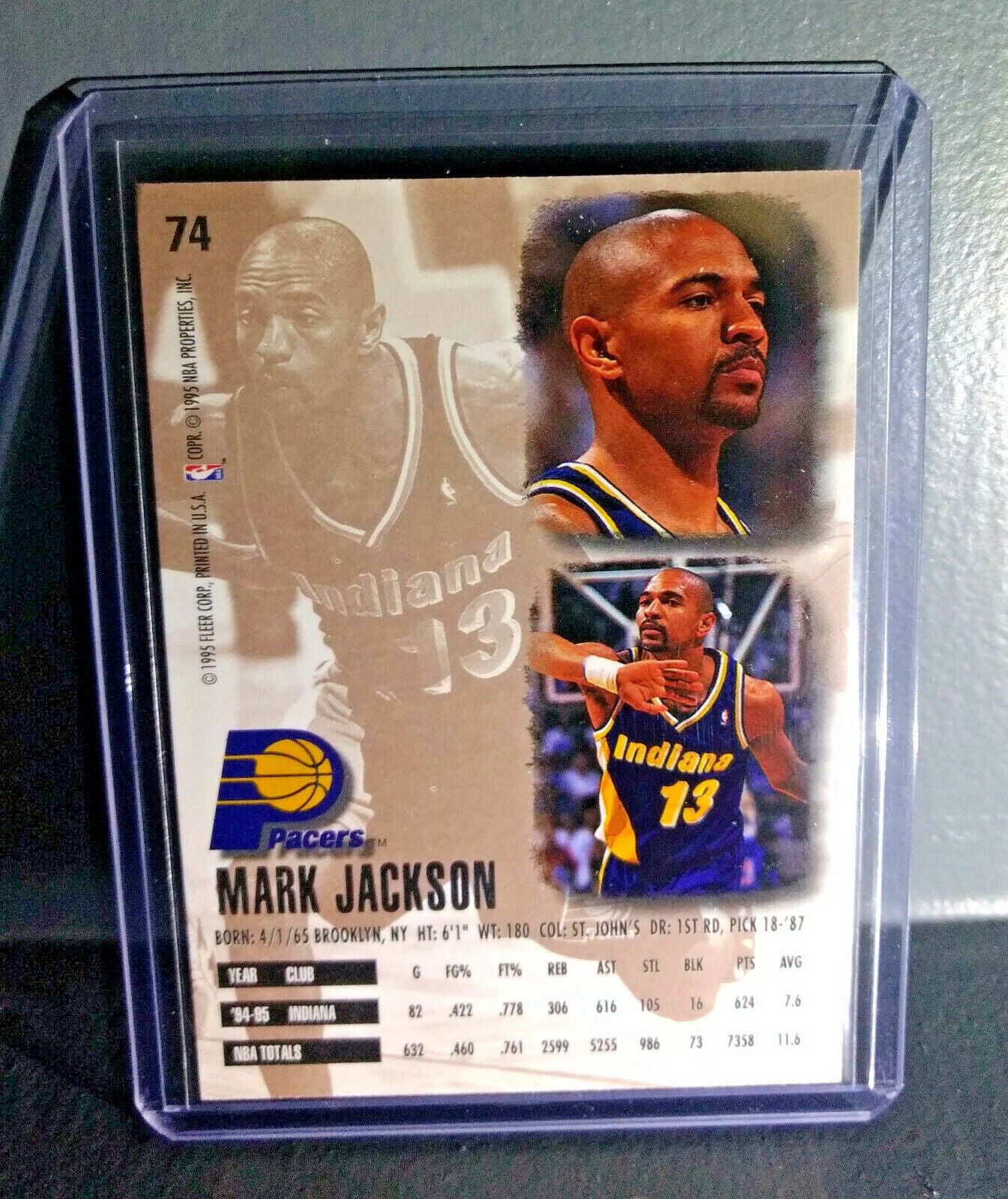 1995-96 Mark Jackson Fleer Ultra #74 Basketball Card