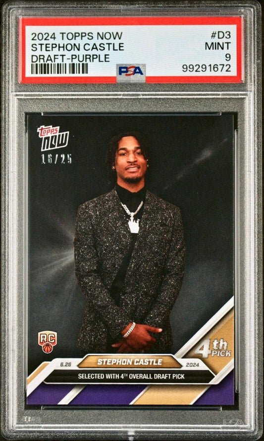 Stephon Castle 2024 Topps Now Draft Night NBA #D-3 Rookie Parallel 16/25 9 Mint