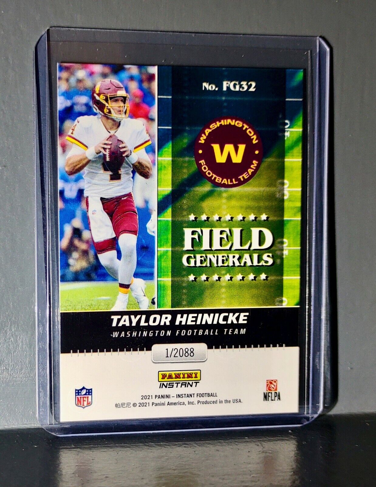 Taylor Heinicke 2021 Panini NFL Instant Field Generals #32 Rookie Card 1 of 2088