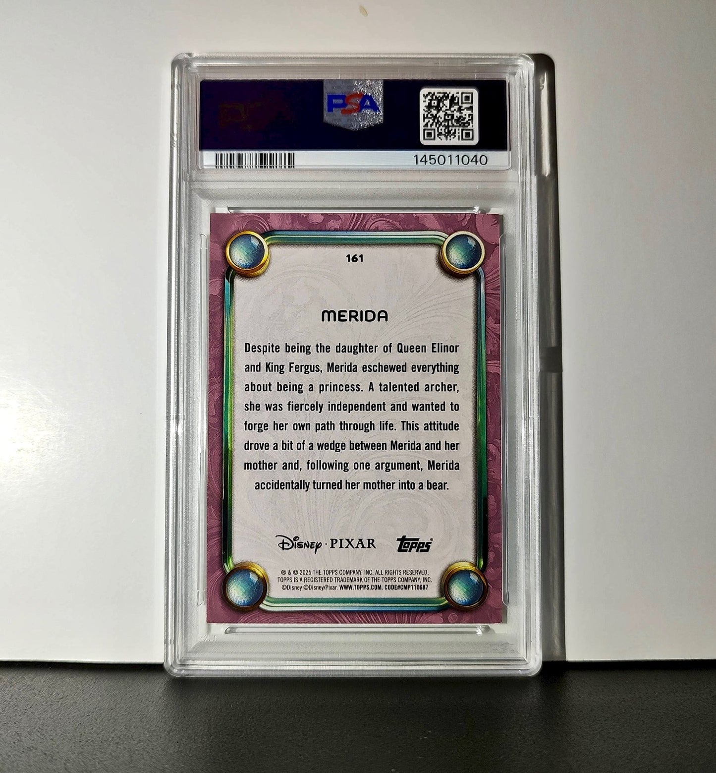 Merida 2025 Topps Disney Cartoon Princess #161 Card Brave PSA 9