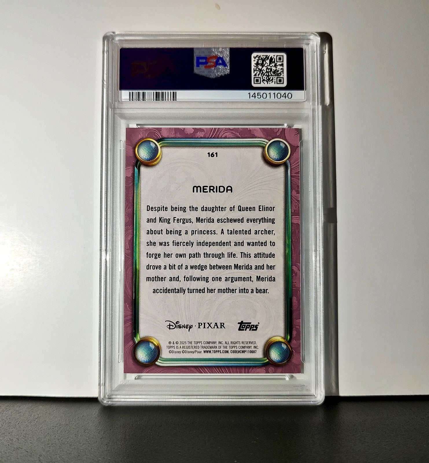 Merida 2025 Topps Disney Cartoon Princess #161 Card Brave PSA 9