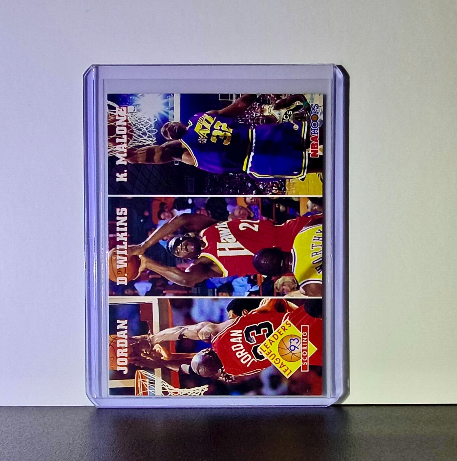 Michael Jordan Wilkins Malone 1993-94 NBA Hoops League Leaders #283 Card Bulls